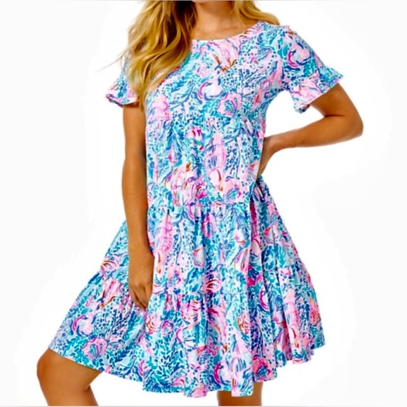 Lilly Pulitzer Dresses & Skirts - Lilly Pulitzer Treasure Trove Jodee Short Sleeve Tiered Twirl Dress